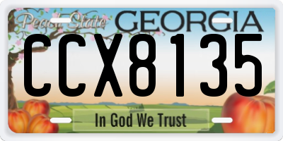 GA license plate CCX8135