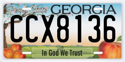 GA license plate CCX8136