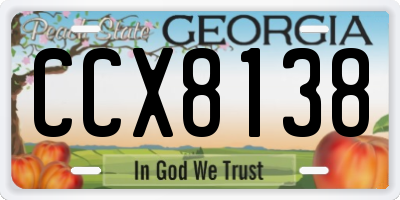 GA license plate CCX8138