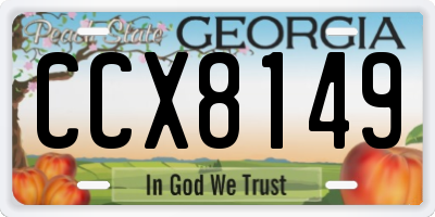GA license plate CCX8149