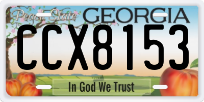 GA license plate CCX8153