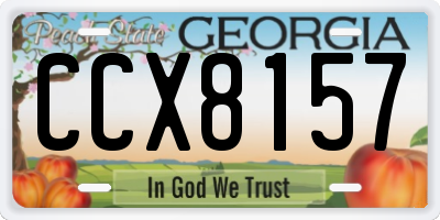 GA license plate CCX8157