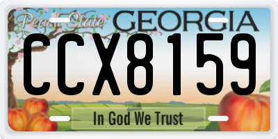 GA license plate CCX8159