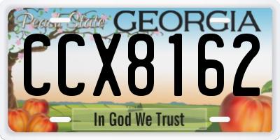 GA license plate CCX8162