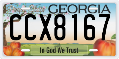 GA license plate CCX8167