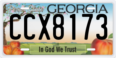GA license plate CCX8173