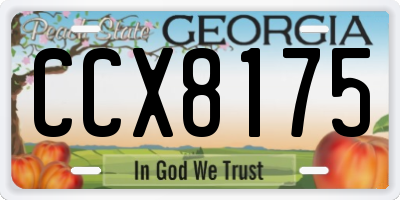 GA license plate CCX8175