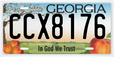 GA license plate CCX8176