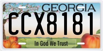 GA license plate CCX8181