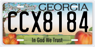 GA license plate CCX8184