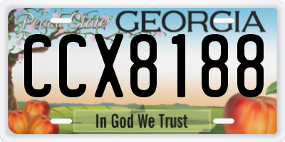 GA license plate CCX8188