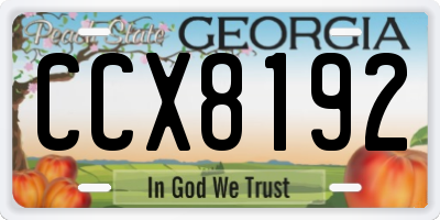GA license plate CCX8192