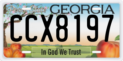 GA license plate CCX8197