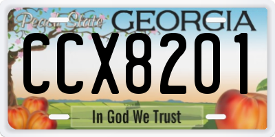 GA license plate CCX8201