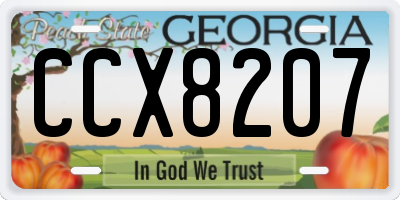 GA license plate CCX8207