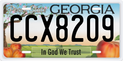 GA license plate CCX8209