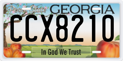 GA license plate CCX8210