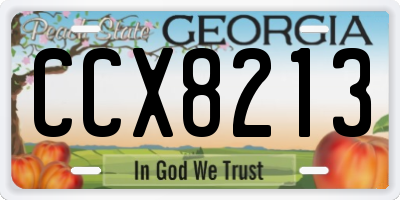 GA license plate CCX8213