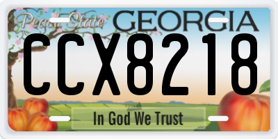 GA license plate CCX8218
