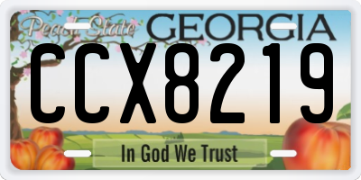 GA license plate CCX8219