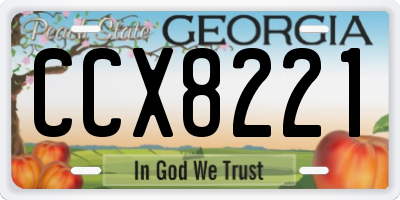 GA license plate CCX8221
