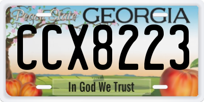 GA license plate CCX8223
