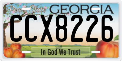 GA license plate CCX8226