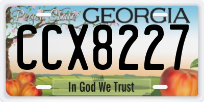 GA license plate CCX8227