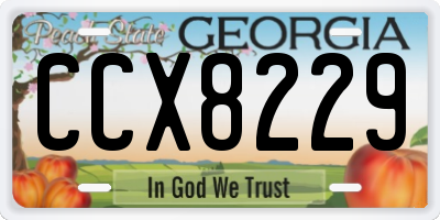 GA license plate CCX8229