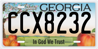 GA license plate CCX8232