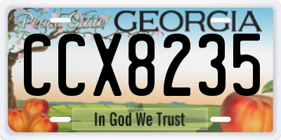 GA license plate CCX8235