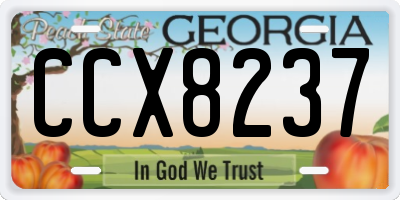 GA license plate CCX8237