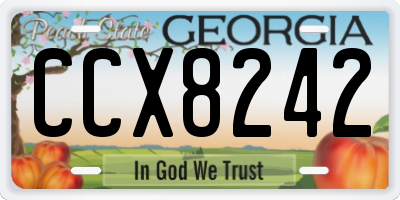 GA license plate CCX8242