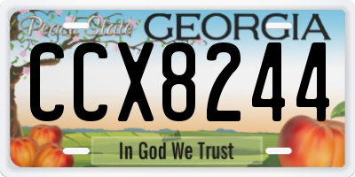 GA license plate CCX8244