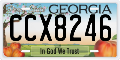 GA license plate CCX8246