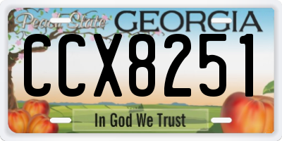 GA license plate CCX8251