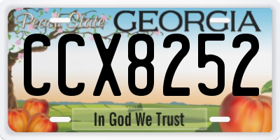 GA license plate CCX8252