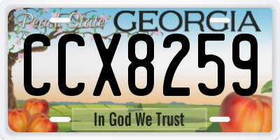 GA license plate CCX8259