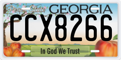 GA license plate CCX8266
