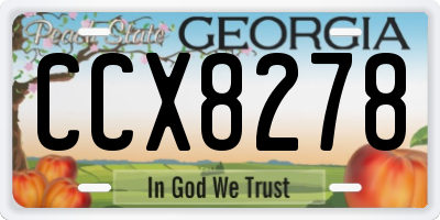 GA license plate CCX8278