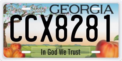GA license plate CCX8281