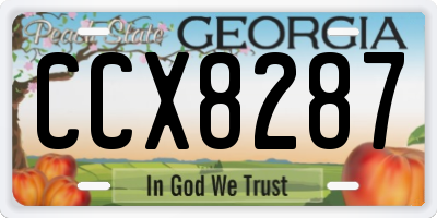 GA license plate CCX8287