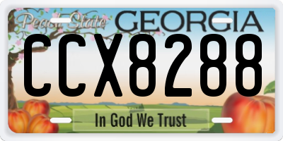 GA license plate CCX8288