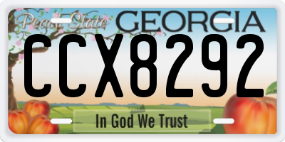 GA license plate CCX8292