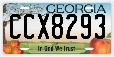 GA license plate CCX8293