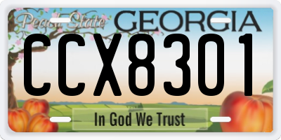 GA license plate CCX8301