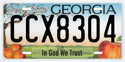 GA license plate CCX8304