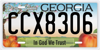 GA license plate CCX8306