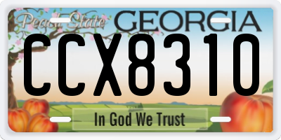 GA license plate CCX8310