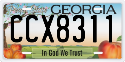 GA license plate CCX8311